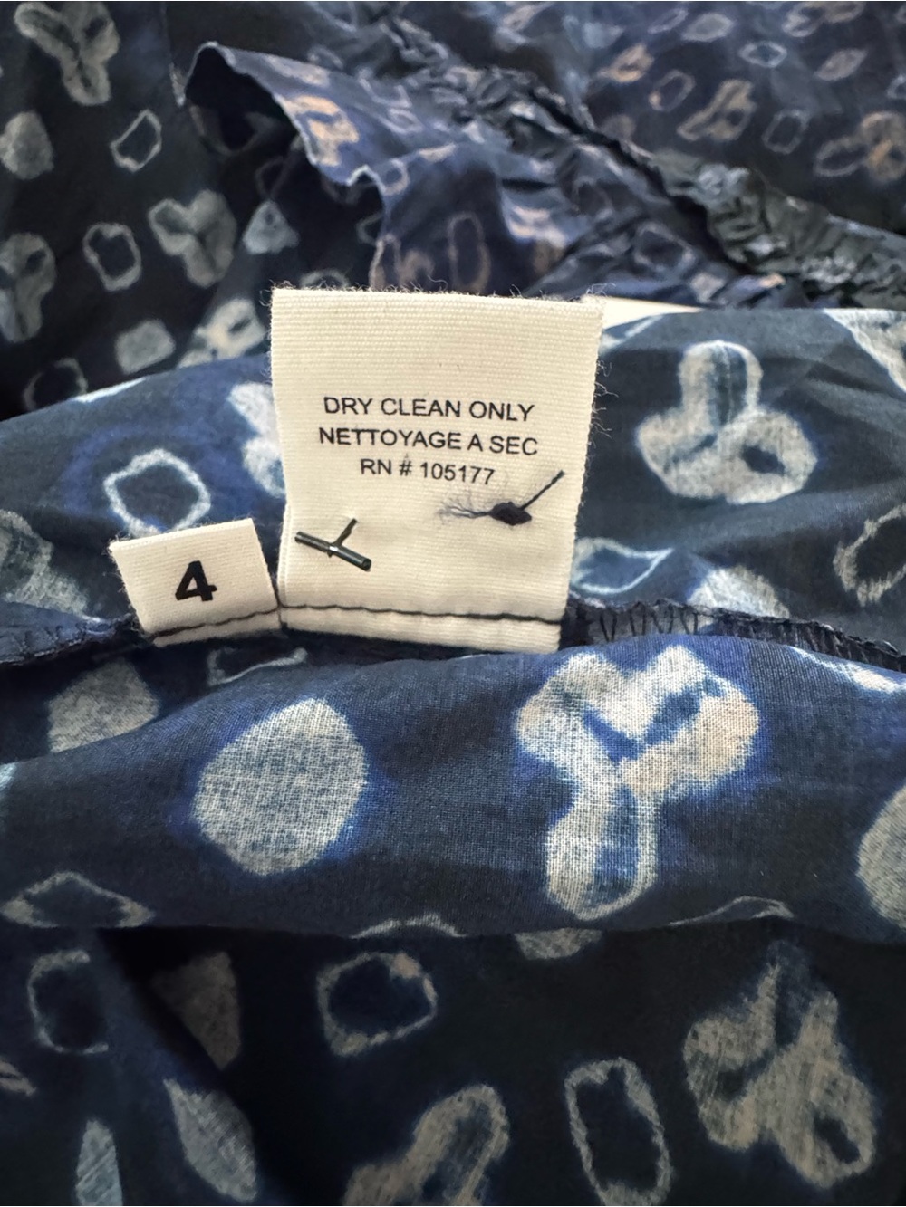 Ulla Johnson Blue Floral Ruffle Midi Dress Size 4 Boho Cotton EUC Cottagecore - Picture 6 of 9